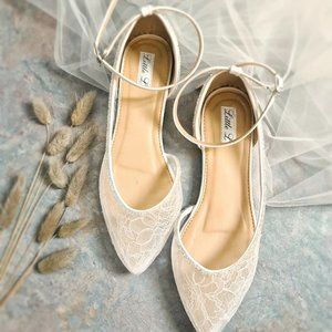 Lace Bridal Shoes - Flats- size 7.5